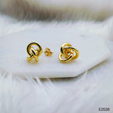 Twisted Knot 18K Gold Glossy Anti Tarnish Stud Earring for Women