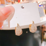 Rhinestone Studded 18K Gold Plated Hoop Bali Earring for Women