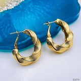 Classic Crunky Gold Copper Hoop Bali Earring Pair For Women