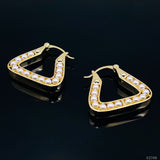Triangle Pearls 18K Gold Copper Anti Tarnish Hoop Earrings for Women