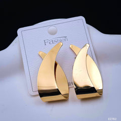 Folded Leaf 18K Gold Copper Stud Earring for Women
