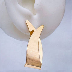 Folded Leaf 18K Gold Copper Stud Earring for Women