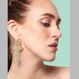 4 Layer Glossy 18K Gold Anti Tarnish Long Dangling Earring For Women