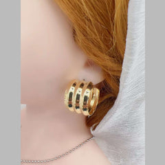 Triple Cylinder 18K Gold Anti Tarnish Hoop Earring For Women