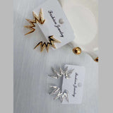 Lightening Star Cubic Zirconia 18K Gold Anti Tarnish Stud Earring For Women