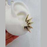 Lightening Star Cubic Zirconia 18K Gold Anti Tarnish Stud Earring For Women