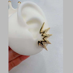 Lightening Star Cubic Zirconia 18K Gold Anti Tarnish Stud Earring For Women
