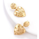 Heart Love Star Frosted Finish 14K Matte Gold 925 Silver Back Post Dangling Earring for Women