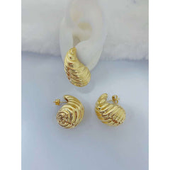 Bottega Veneta Paisley Mango Snail 18K Gold Anti Tarnish Stud Earring for Women