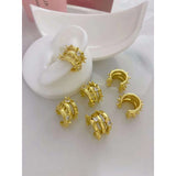 Hip Hop Spike Zircon 18K Gold Anti Tarnish Clip-On Conch Earring for Women