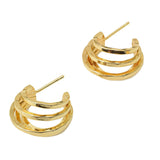 5 Layer Wire 18K Gold Anti Tarnish Hoop Earring for Women