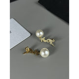 YSL Pearl 18K Gold Anti Tarnish Dangling Earring for Women
