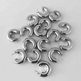Crescent Stainless Steel Glossy Silver Anti Tarnish Hoop Earring for Women