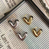 Heart Love 18K Glossy Gold Anti Tarnish Hoop Earring for Women