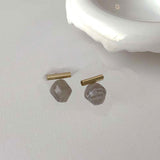Emerald Green 18K Gold Anti Tarnish Gemstones Stud Earring Pair For Women