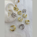 Layer 18K Gold Anti Tarnish Stud Clip-On Ear Cuff Conch Earring Pair For Women