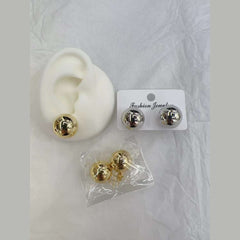 Glossy Ball 18K Gold Anti Tarnish Stud Earring Pair For Women