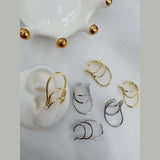 18K Gold Anti Tarnish Stud Clip-On Ear Cuff Conch Earring Pair Women