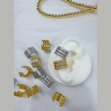Cubic Zirconia 18K Gold Anti Tarnish Stud Clip-On Ear Cuff Conch Earring Pair Women