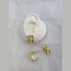 Heart 18K Gold Anti Tarnish Hoop Stud Earring Pair For Women