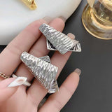 Dented Fold 18K Gold Copper Anti Tarnish Dangler Earring Pair For Women