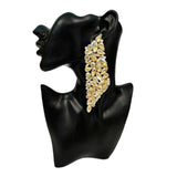Geometric Crystal Black 18K Gold Anti Tarnish Statement Dangler Earring Pair For Women