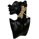 Butterfly Crystal Aqua 18K Gold Anti Tarnish Statement Dangler Earring Pair For Women