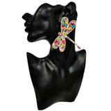 Butterfly Crystal Aqua 18K Gold Anti Tarnish Statement Dangler Earring Pair For Women