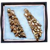 Floral Crystal Aqua 18K Gold Anti Tarnish Statement Dangler Earring Pair For Women