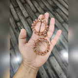 Circle 18K Gold Aqua Crystal Anti Tarnish Statement Danglers Chand Bali Earring Pair For Women
