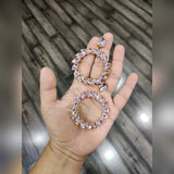 Circle 18K Gold Aqua Crystal Anti Tarnish Statement Danglers Chand Bali Earring Pair For Women