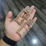 Rectangle 18K Gold Black Cubic Zirconia Crystal Anti Tarnish Statement Danglers Earring Pair For Women