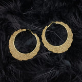 Crescent 18K Gold Cubic Zirconia Anti Tarnish Statement Hoop Chand Bali Earring Pair For Women