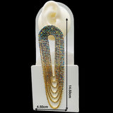 Long Layer 18K Gold Silver Cubic Zirconia Crystal Anti Tarnish Statement Danglers Tassel Earring Pair For Women