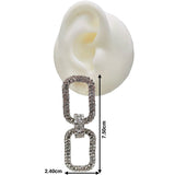 Link 18K Gold Rose gold Cubic Zirconia Anti Tarnish Statement Danglers Earring Pair For Women