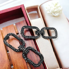 Link 18K Gold Rose gold Cubic Zirconia Anti Tarnish Statement Danglers Earring Pair For Women