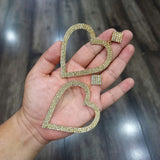Heart 18K Gold Cubic Zirconia Anti Tarnish Statement Danglers Earring Pair For Women