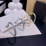 Heart Love 18K Gold Cubic Zirconia Anti Tarnish Hoop Earring For Women