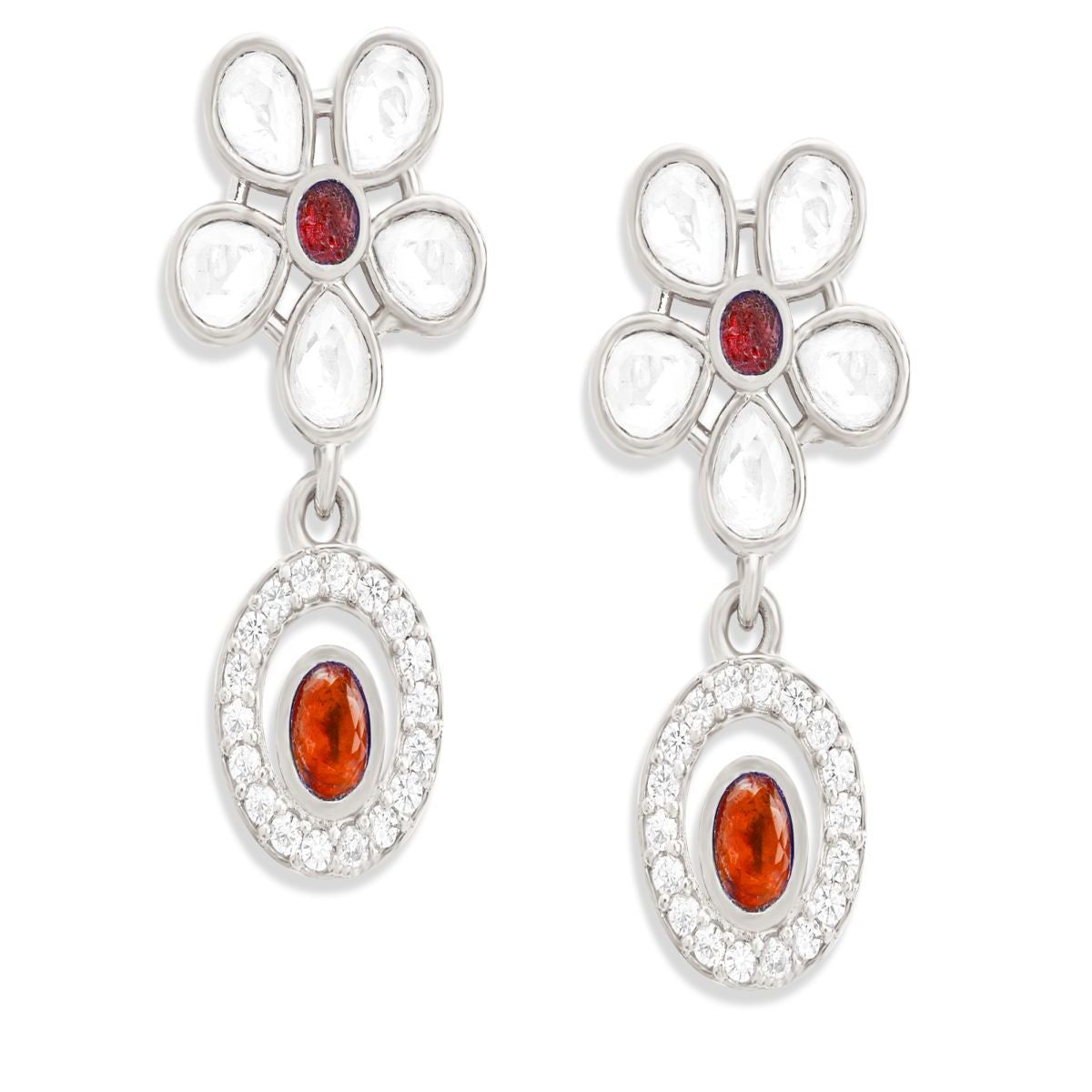 Buy Simply Silver 925 with Cubic Zirconia Round Brilliant Drop Earrings  from Next India