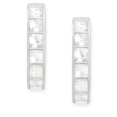 Copper Princess Cut Solitaires Cubic Zirconia Gold Hoop Earring For Women