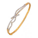 American Diamond Cz Designer Eternity Openable Kada Bangle Bracelet
