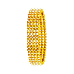 Eternity Pearl 22K Gold Plated Bangle Set Of 4 For Women