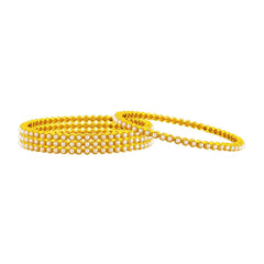 Eternity Pearl 22K Gold Plated Bangle Set Of 4 For Women