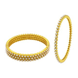 Eternity Pearl 22K Gold Plated Bangle Set Of 4 For Women