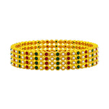 Eternity Pearl Red Green 22K Gold Plated Bangle Set Of 4 For Women