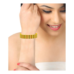 Eternity Pearl Red Green 22K Gold Plated Bangle Set Of 4 For Women