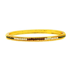 Eternity Red Green American Diamond Gold Bangle Set Of 2 (Pair) Women
