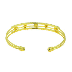 Super Light Weight Gold Pearl Cz Cudd Kada Bangle Bracelet