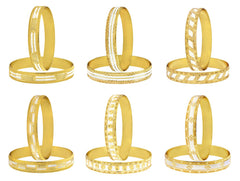 Wedding Designer 22K Gold Silver Metal Chuda Kada Bangle Set Of 2