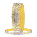 Wedding Designer 22K Gold Rhodium Metal Chuda Kada Bangle Set Of 4